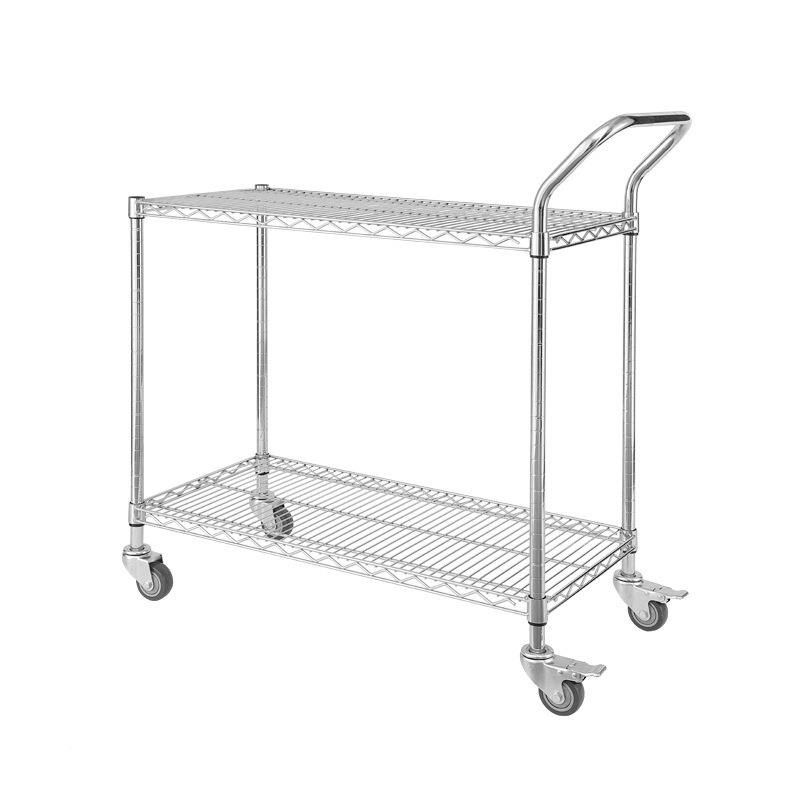 两层单扶网e手静锈钢镀铬线货架推车直销 防电车间仓库家不用推车,商业/办公家具,平板手推车/工具车/爬楼机,淘宝优惠券,粉丝福利购,淘宝优惠卷