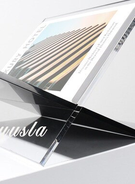 简约现代亚克力书架杂志架艺x术摆件家居桌面创意软装饰品书靠摆