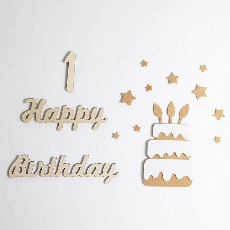 极速森系ins风木牌生日木质数字装饰留言板摆R件宝宝百天派对拍照