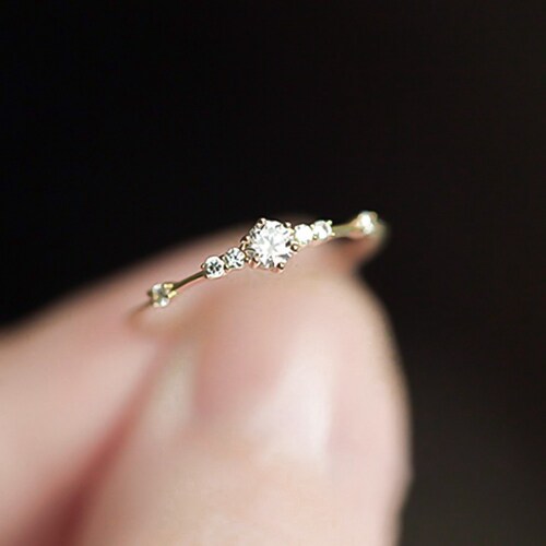 新品Fashion Women Ring Finger Jewelry IRose Gold /Sliver /Go