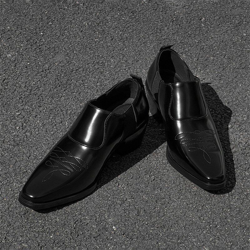 新品男士皮鞋2026新款商务正装增高结婚配西装Q男鞋一脚蹬无鞋带