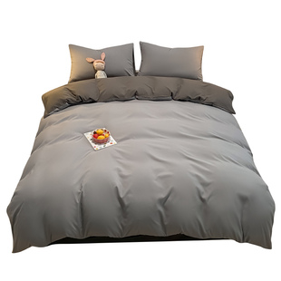 极速夏季100纯色全水洗棉床单被套被罩床上用P品四件套宿舍床笠三