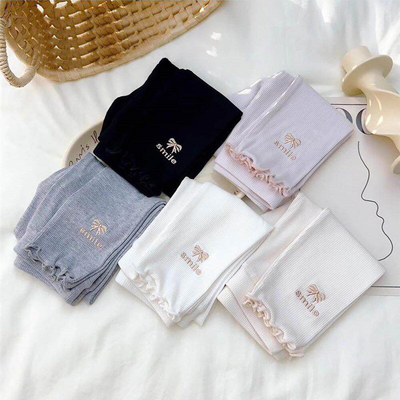 新品女童七分裤夏季薄款宝宝洋气短裤透气K白色莫代尔儿童打底裤