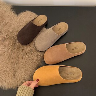 复古穆勒鞋 新品 女外穿2026春秋新款 包头半拖鞋 软底博 厚底b勃肯鞋