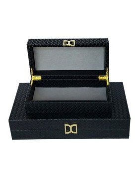 极速新中式装饰盒l酒店工艺礼品摆饰收纳盒样板房饰品摆件编织纹