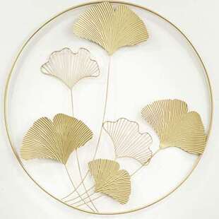 极速新中式金属壁饰客厅电视沙发背景墙面装饰挂件轻Y奢银杏叶铁