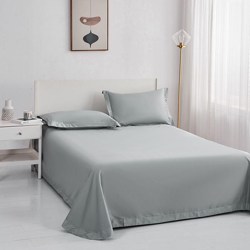 极速80支d新疆长绒棉床单单件全棉双人床纯色枕套三件套春秋圆角