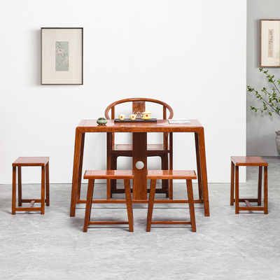 极速花梨木干泡j茶桌椅组合新中式刺猬紫檀全实木功夫茶几红木原