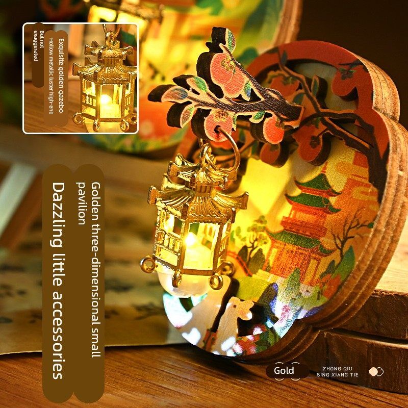 新品过新年春节手工diy冰箱贴z发光宫灯笼挂件制作材料儿童幼儿园