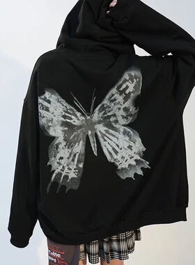 极速Hip Hop Oversize Women Hoodies AutumKn Setwear Butterfly