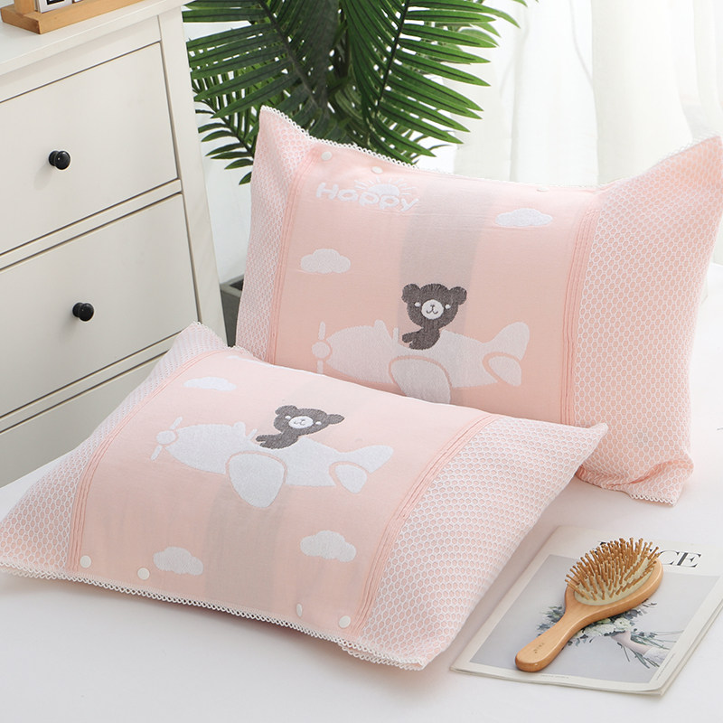 极速儿童枕巾一条装带扣纯棉枕套可固定宝宝O卡通枕头巾幼儿园枕