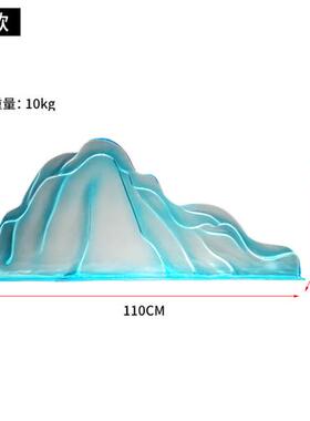 室内树脂假山摆件组合造景客厅桌面装置饰品透明景观酒店落地雕塑