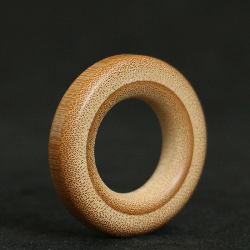 鱼子纹老玉竹双圈l海派镶嵌工艺竹圈竹环文玩把件工艺品竹雕竹器