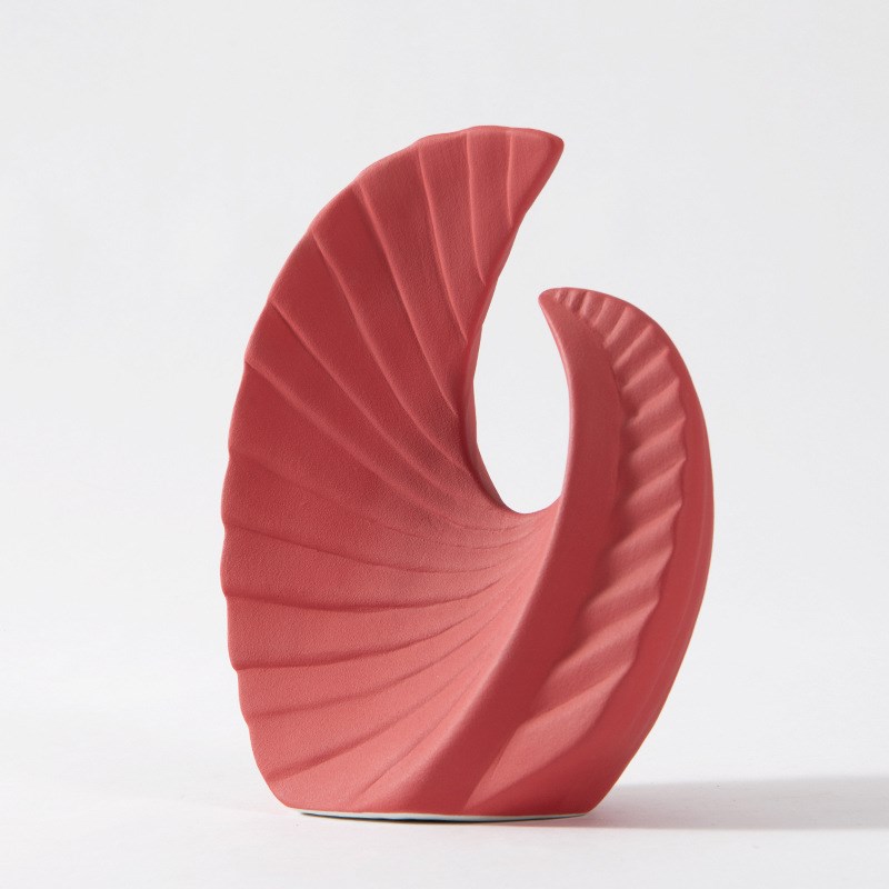 艺贝子现代简h约黑白色凤尾摆件客厅轻奢极简桌面酒柜北欧软装饰