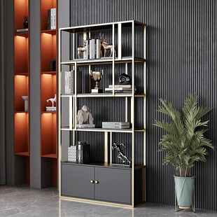 轻奢铁艺置d物架办公室荣誉墙奖牌奖杯展示柜产品陈列架会议室书