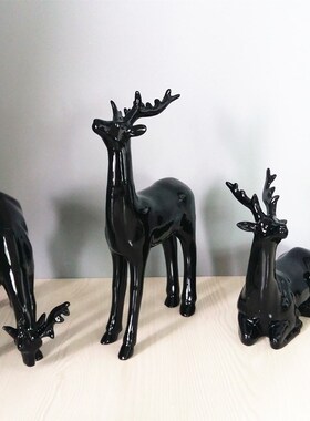 树脂工艺品套三欧式小鹿摆件创意软装饰品V婚庆喜庆摆件