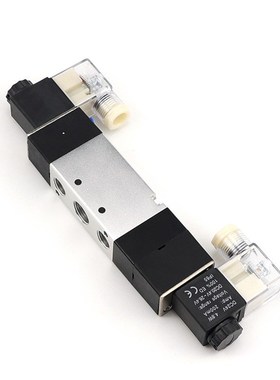 带中停中封三位五通电磁阀4V330-08-10/DC12V/DC24VQ/AC110V/AC22