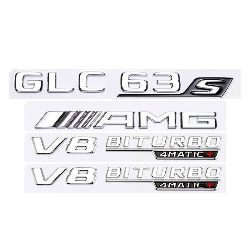适用于奔驰改装AMG GLC63车标wGLC260 4MATIC字标叶子板V8车标新