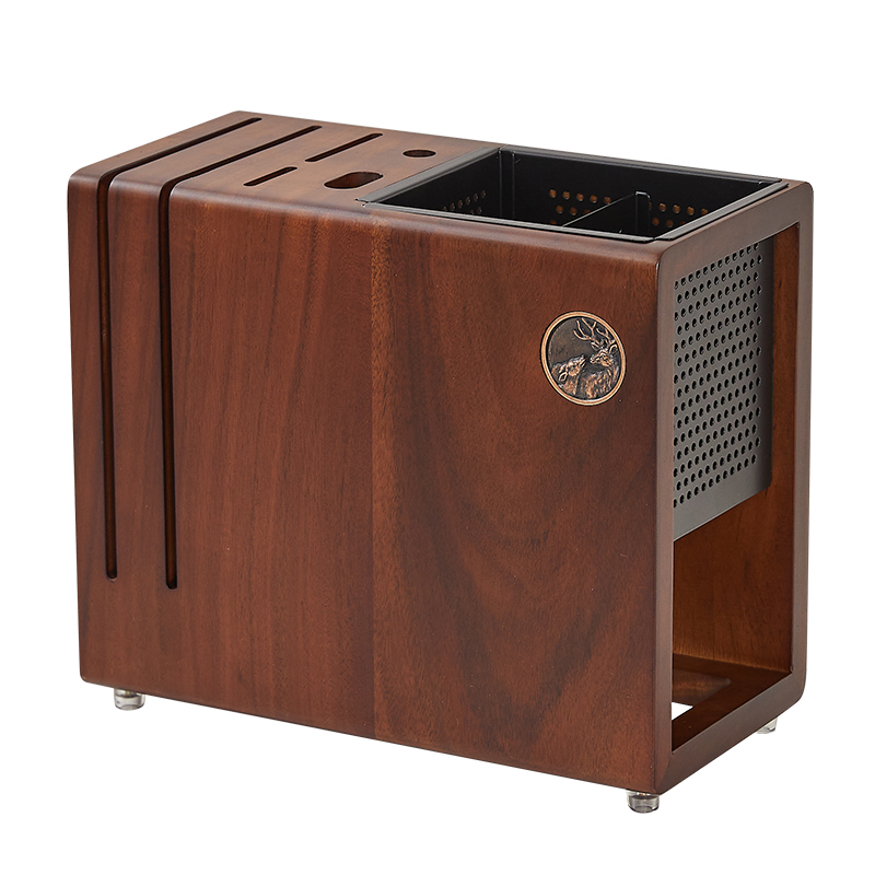 2022新款实木置刀架筷架筷笼一体家用厨房L刀座台面摆件菜刀置物