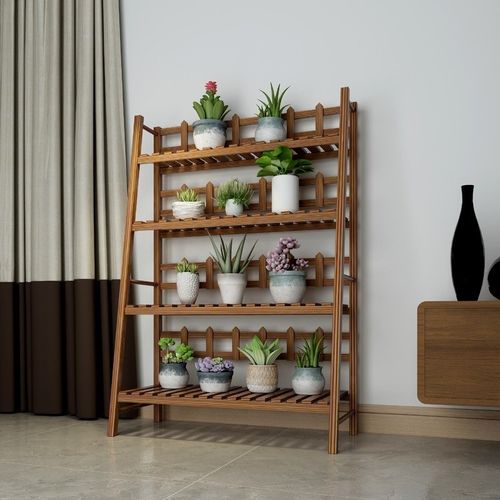 碳化防腐实木质户外阳台r多肉绿萝花架客厅室内多层落地花架子特