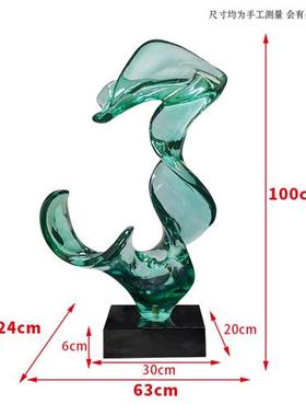 现代轻奢透明树脂雕塑客厅电视机柜两侧落地摆件楼梯口玄关装饰品