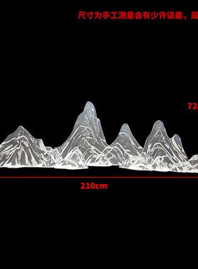 透明假山形树脂雕塑现代办公室酒店客厅家居软装饰工艺品装置摆件