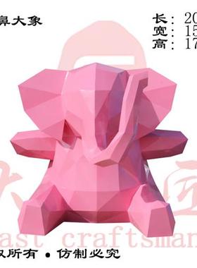 大型不锈钢卡通几何动物雕塑兔子熊考拉象定制网红美陈公仔摆件