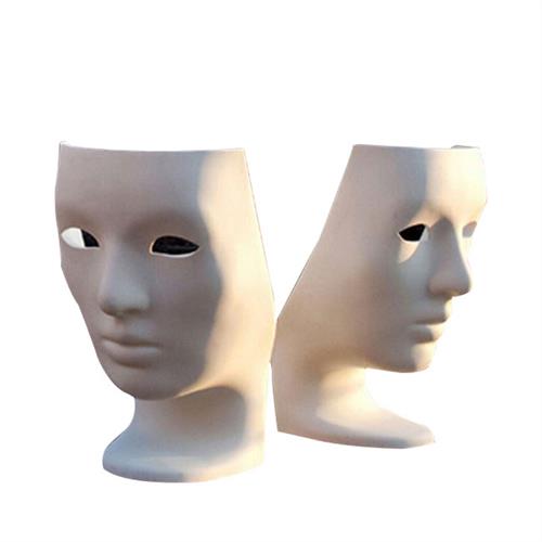 玻璃钢休闲座椅人脸雕塑面具沙发户外商场美陈艺术摆件休息等候椅