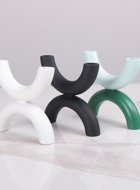 简约现代创意树脂几何摆件样板间售楼部书房客P厅卧室软装家居饰