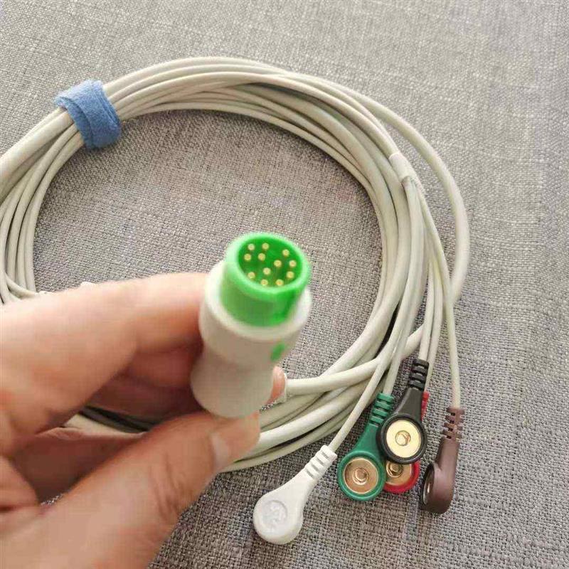 适用理邦迈瑞心电监护仪 T5 8IMEC10 IPM10 9800等5导心电导联线
