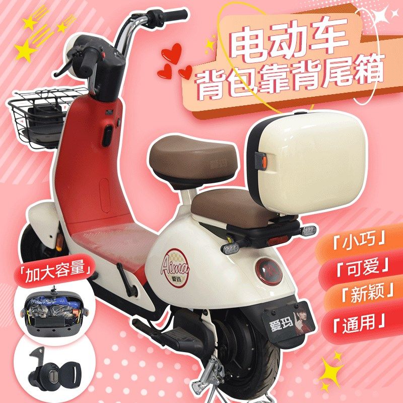 电动车后备c箱通用雅迪爱玛小牛台铃小型电瓶自行车靠背后尾储物