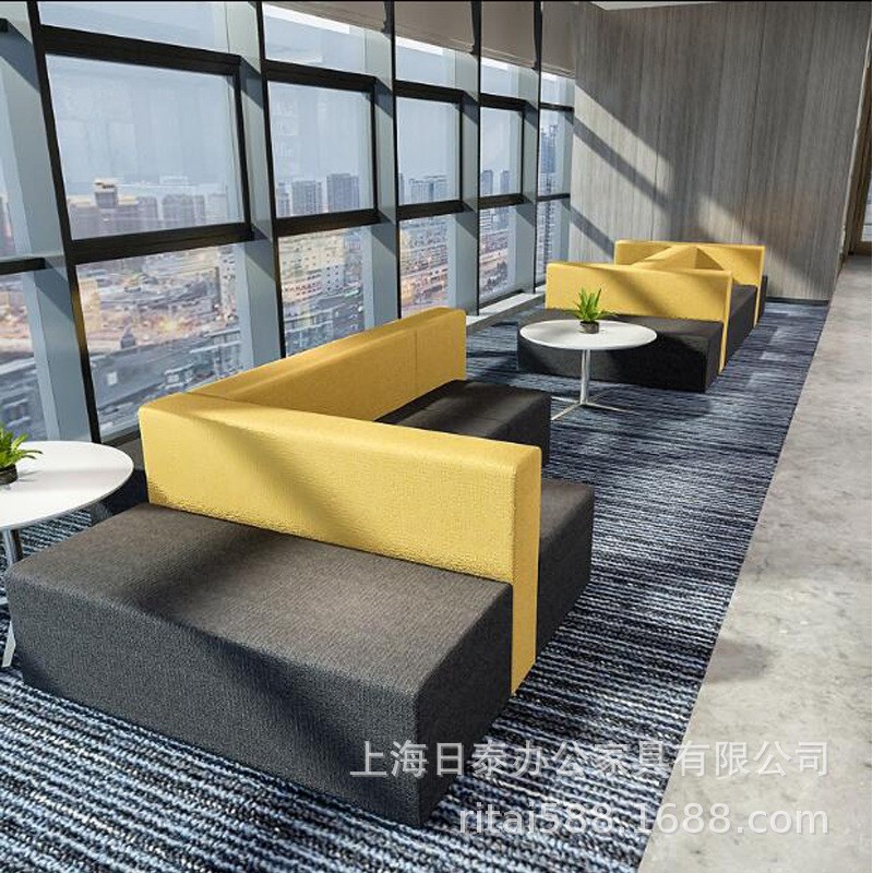 创意办公沙发简约现代大堂接待室休息区沙发异形拼接模块休闲沙发