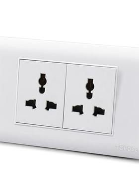 TCL Dbc118型暗装万能六孔9孔十二孔家用厨房12电源开关插座面板