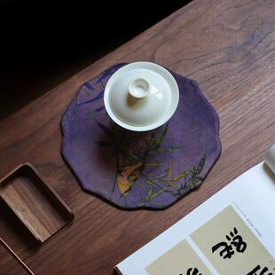 香云纱宝相花壶承垫茶布艺干泡垫家用泡茶功夫茶具零配件禅意茶道