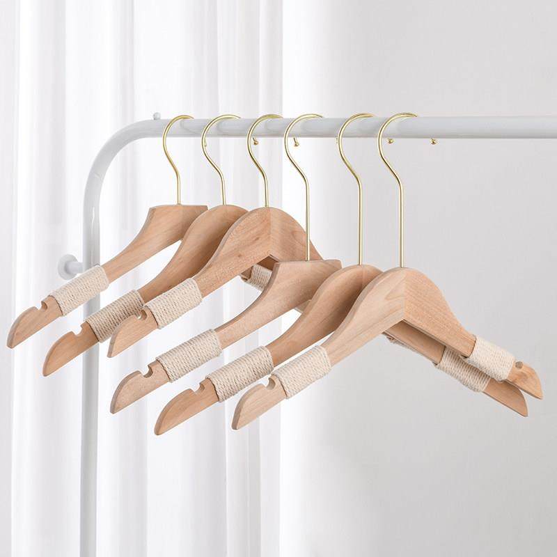 服装店儿童棉绳防滑实木衣架女装专用无漆木质捆绳衣架原木色衣架,收纳整理,木质衣架,淘宝优惠券,粉丝福利购,淘宝优惠卷