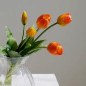 仿真绿植郁金香仿真花摆件家居装 饰客厅桌面假植物假花日系花束