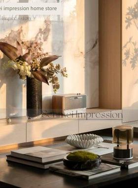现代典雅样板间民宿茶几电视柜花瓶花艺摆件组合售楼处装饰品软装