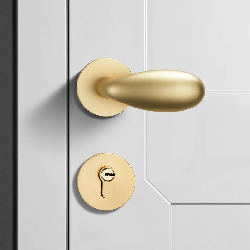 室内门锁卧室房门锁幼儿园门把手金色蛋蛋锁具家用静音磁吸木门锁