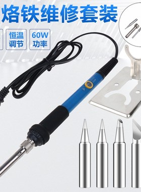 US110电烙铁家用可调温中规大功率220V60W电烙铁欧规EU洛铁架套装