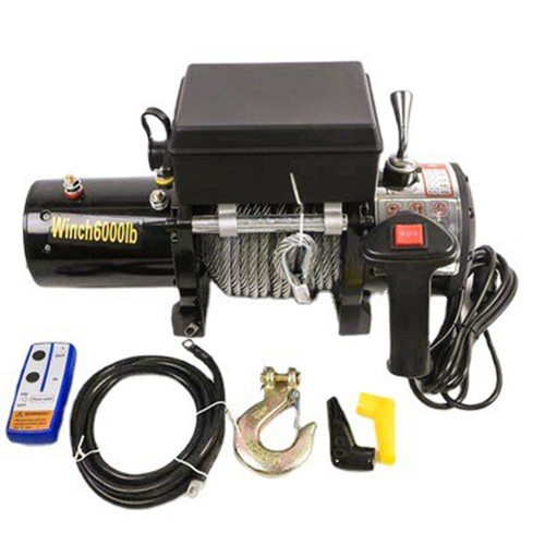 12v24v电动绞盘越野车自救车用拖车牵引电磁刹车便携吊机自锁铰