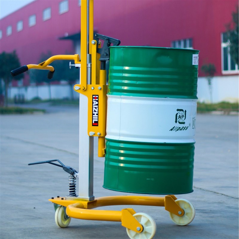 手动油桶搬运车COY0.3A液压手推车300KG海之力铁桶夹胶桶重型加厚