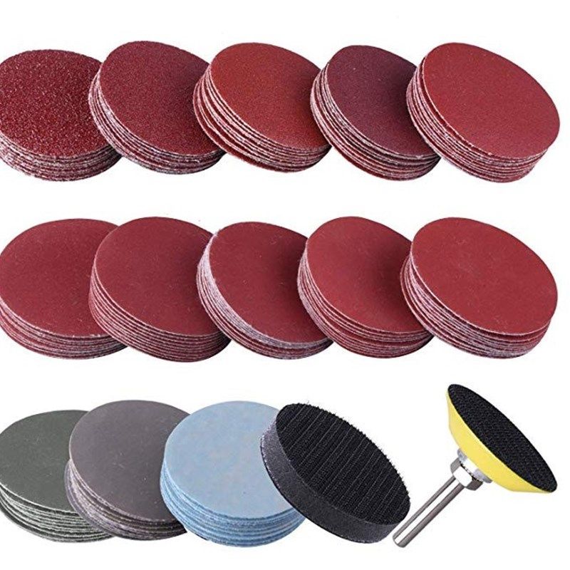 2寸100PC砂盘垫套1/4英寸柄钻头磨床旋转工具用砂盘垫套60-3000#