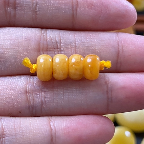 卡8+！蜜蜡糖沁厚切算盘珠一组