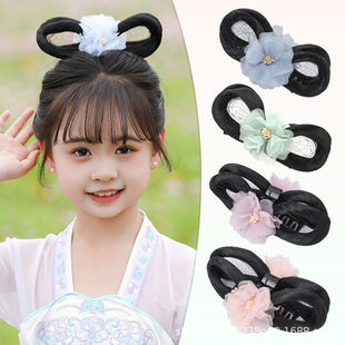 儿童汉服抓夹一体式懒人假发包明制造型发髻古风头饰古装盘发女童