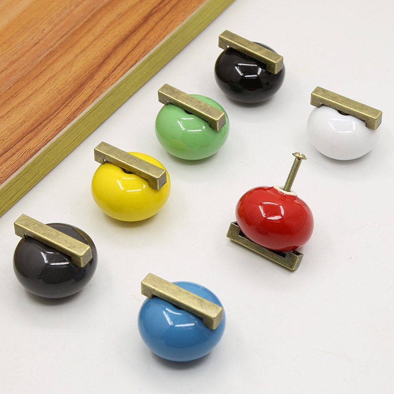 跨境欧美彩色陶瓷柜门拉手创意艺术个性橱柜柜子抽屉孔把手简约,基础建材,小拉手,淘宝优惠券,粉丝福利购,淘宝优惠卷