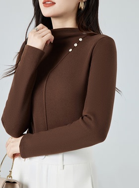 【小田tia专享】莱赛尔 蚕丝驼绒  双面绒 软糯柔软半高领保暖T恤