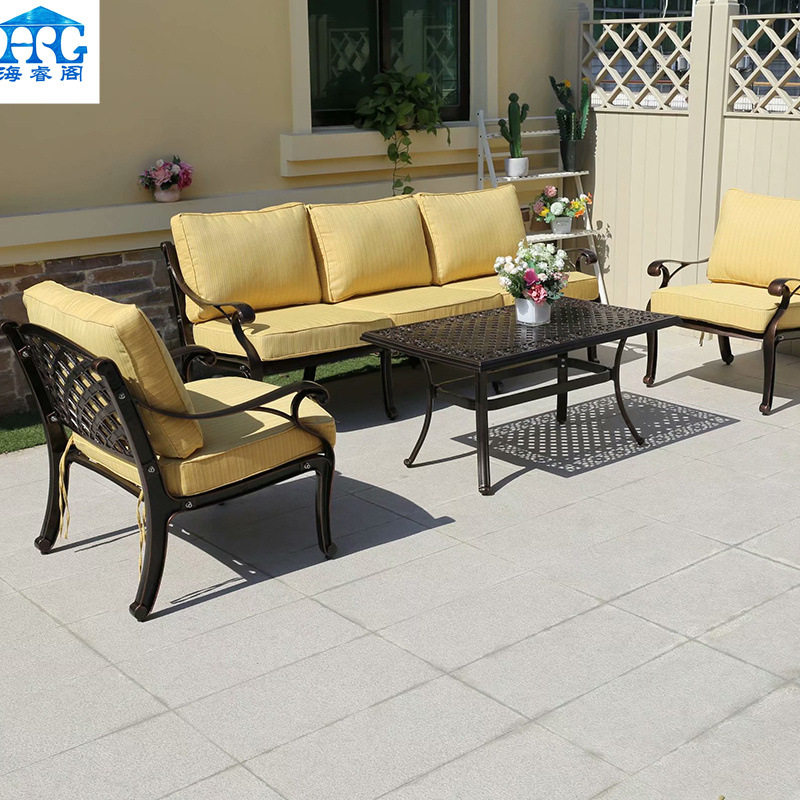 户外铸铝沙发椅别墅庭院花园露台阳光房酒店客厅休闲铁艺沙发组合,住宅家具,户外沙发,淘宝优惠券,粉丝福利购,淘宝优惠卷