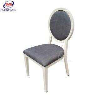 家具厂定制铝合金酒店圆背餐椅 金属龙门椅客房客厅休闲仿木椅