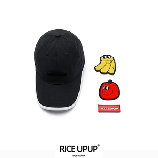 RICEUPUP“米果果们”黑色尼龙魔术贴棒球帽