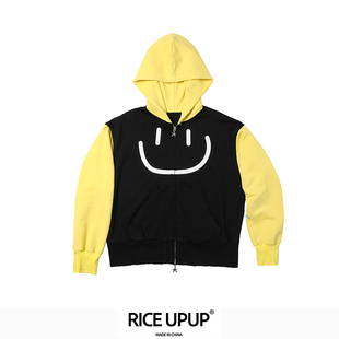 RICE UPUP-“好开心”高兴笑脸拉链外套